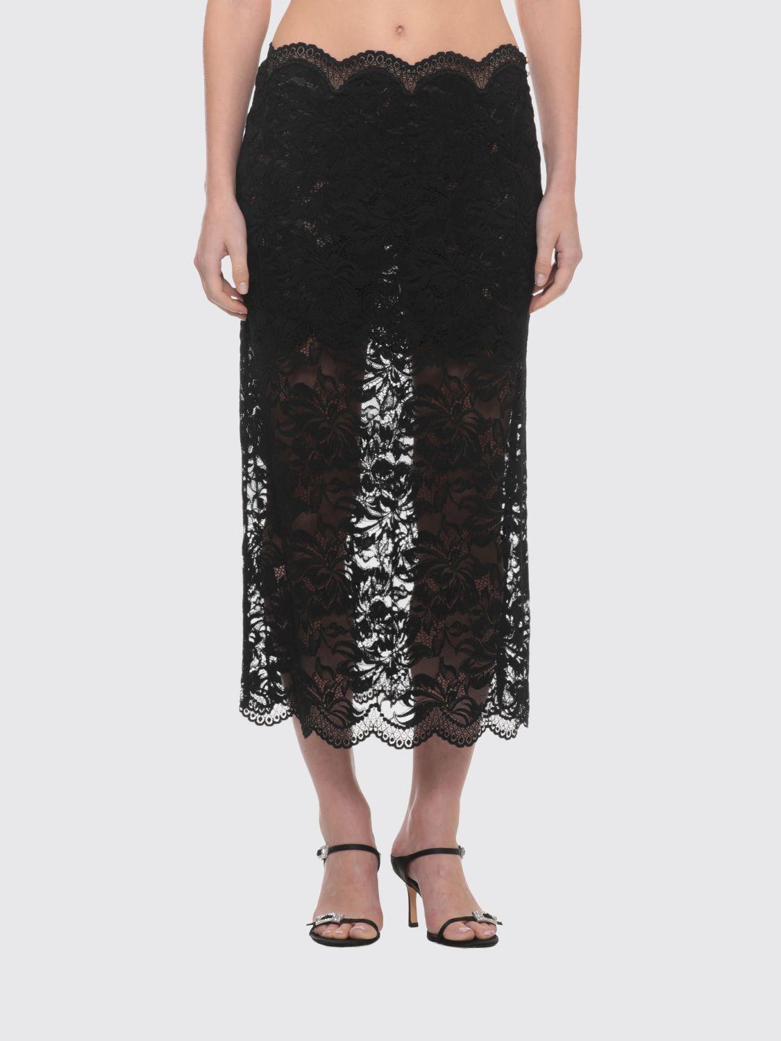 Low-Waisted Lace Midi Pencil Skirt