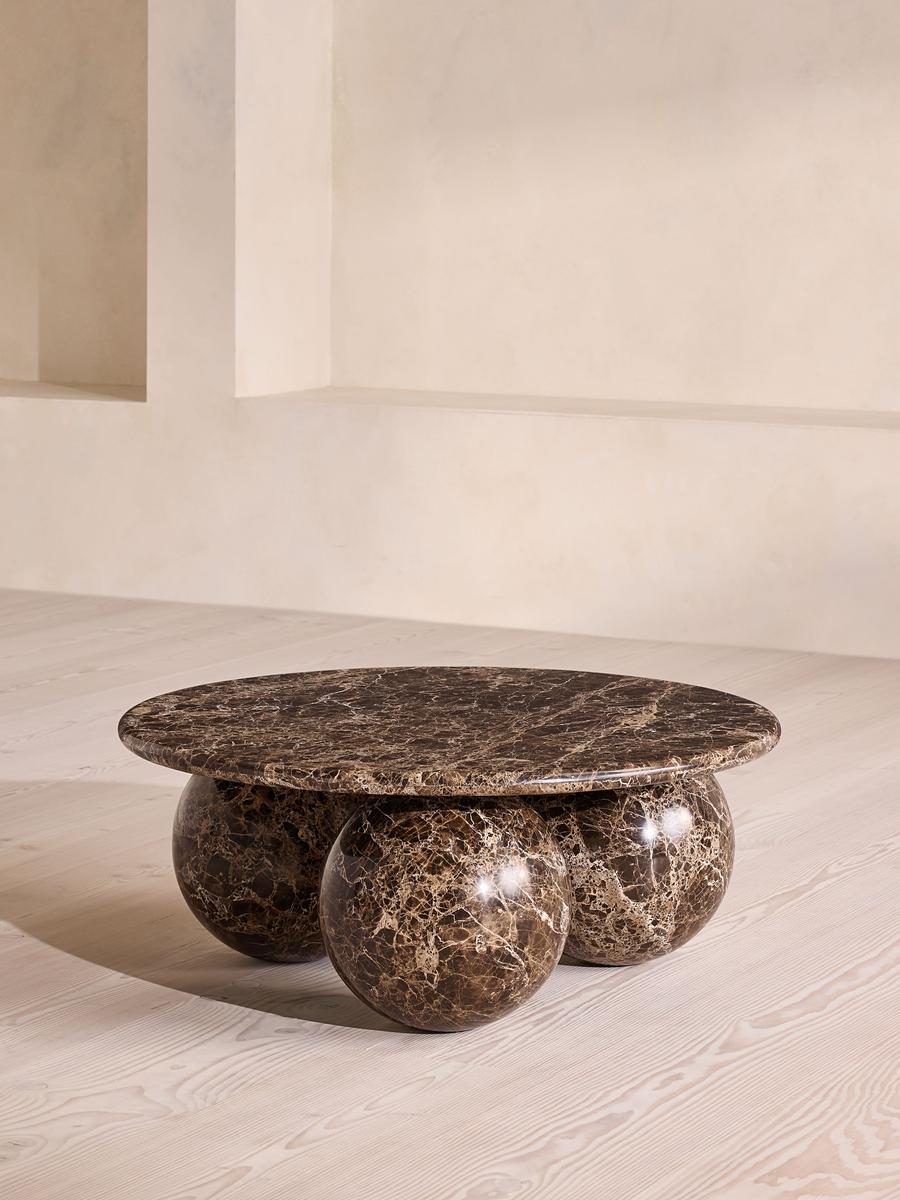 Oxley Coffee Table, Dark Emperador Marble