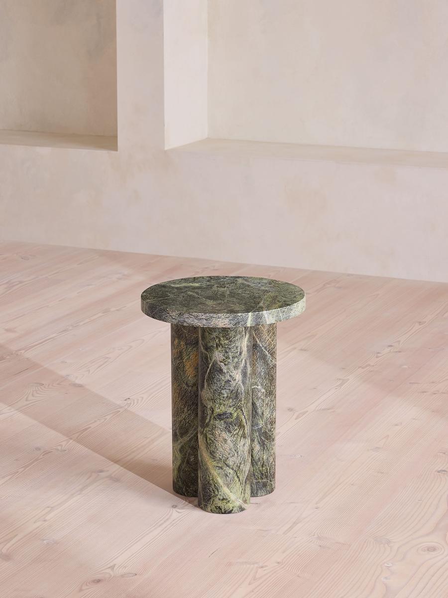 Tisbury Side Table, Jurassic Green Marble