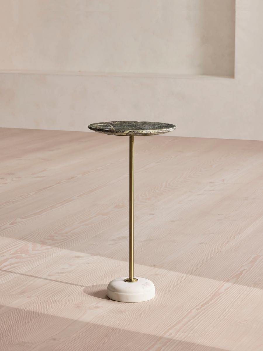 Fleet Side Table, Small, Verde Bosque Marble