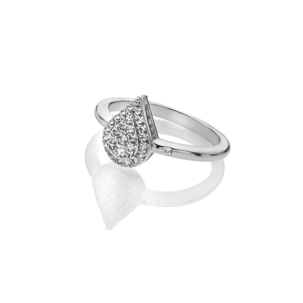 Hot Diamonds Glimmer White Topaz Ring Size: R