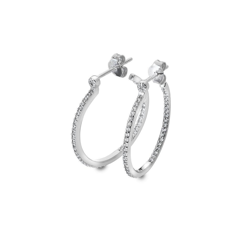 Hot Diamonds White Topaz Hoop Earrings