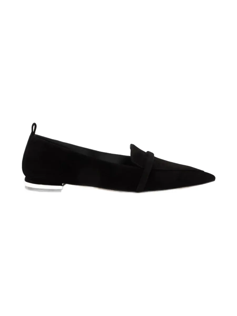 Dora Black Suede Loafers