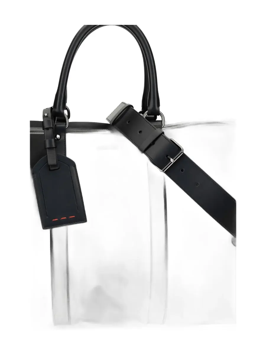 Leather-Trim Nylon Tote Bag