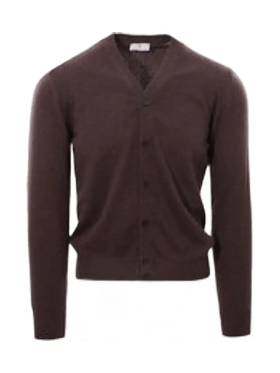 Cardigan chiusura alta in puro cashmere