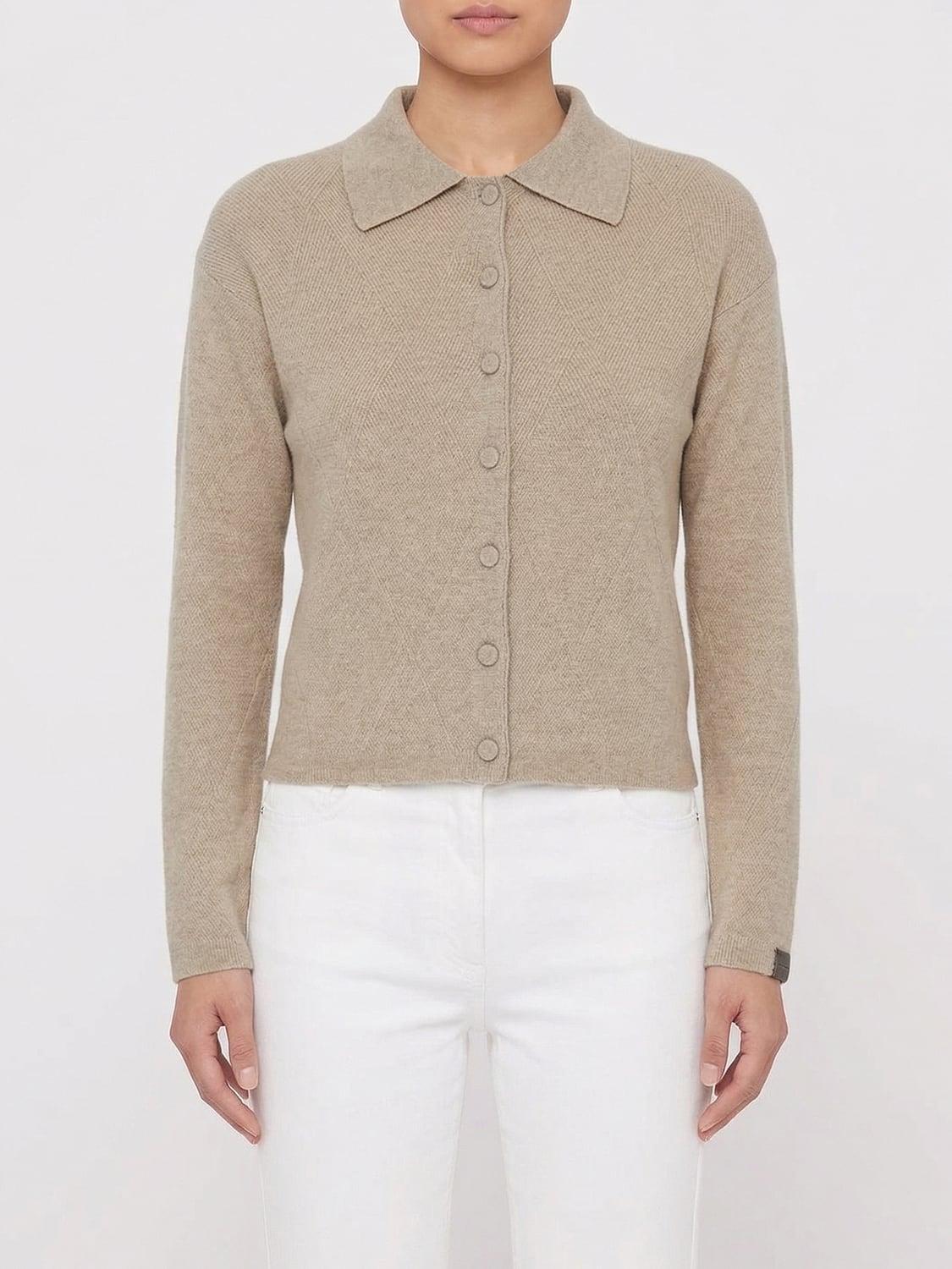 Cashmere Polo Cardigan