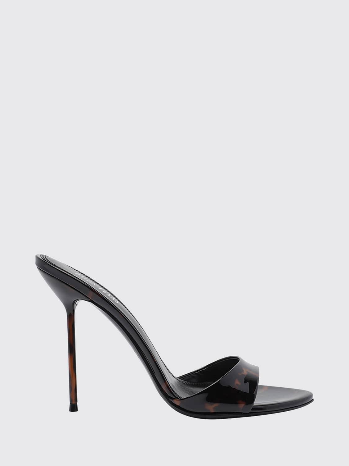 Tortoiseshell-Effect Patent Leather High-Heel Mules