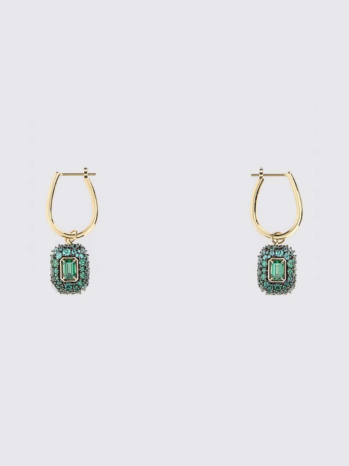 Sublima Gold-Plated Crystal Drop Earrings with Snap Closure